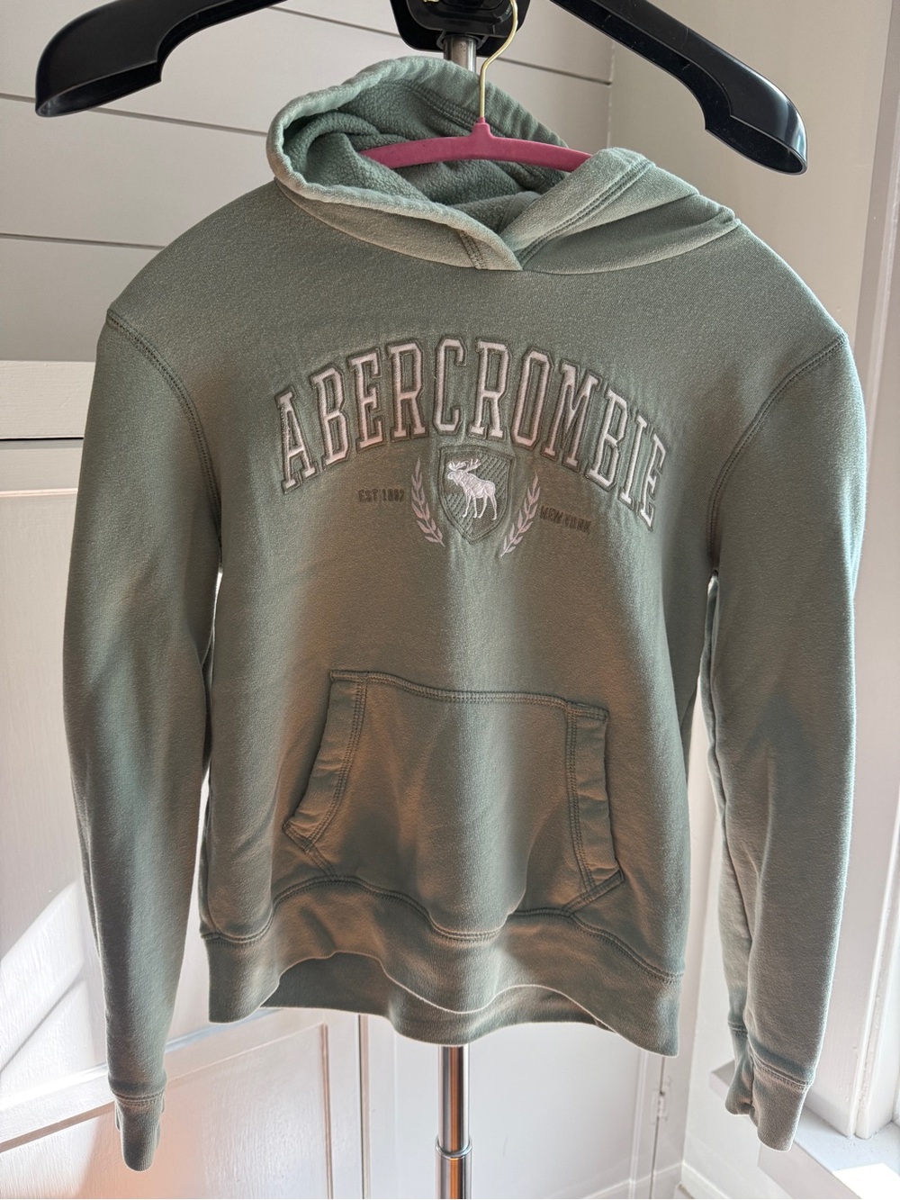 abercrombie kids sage green pullover hoodie